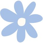 Donated flower icon in baby blue